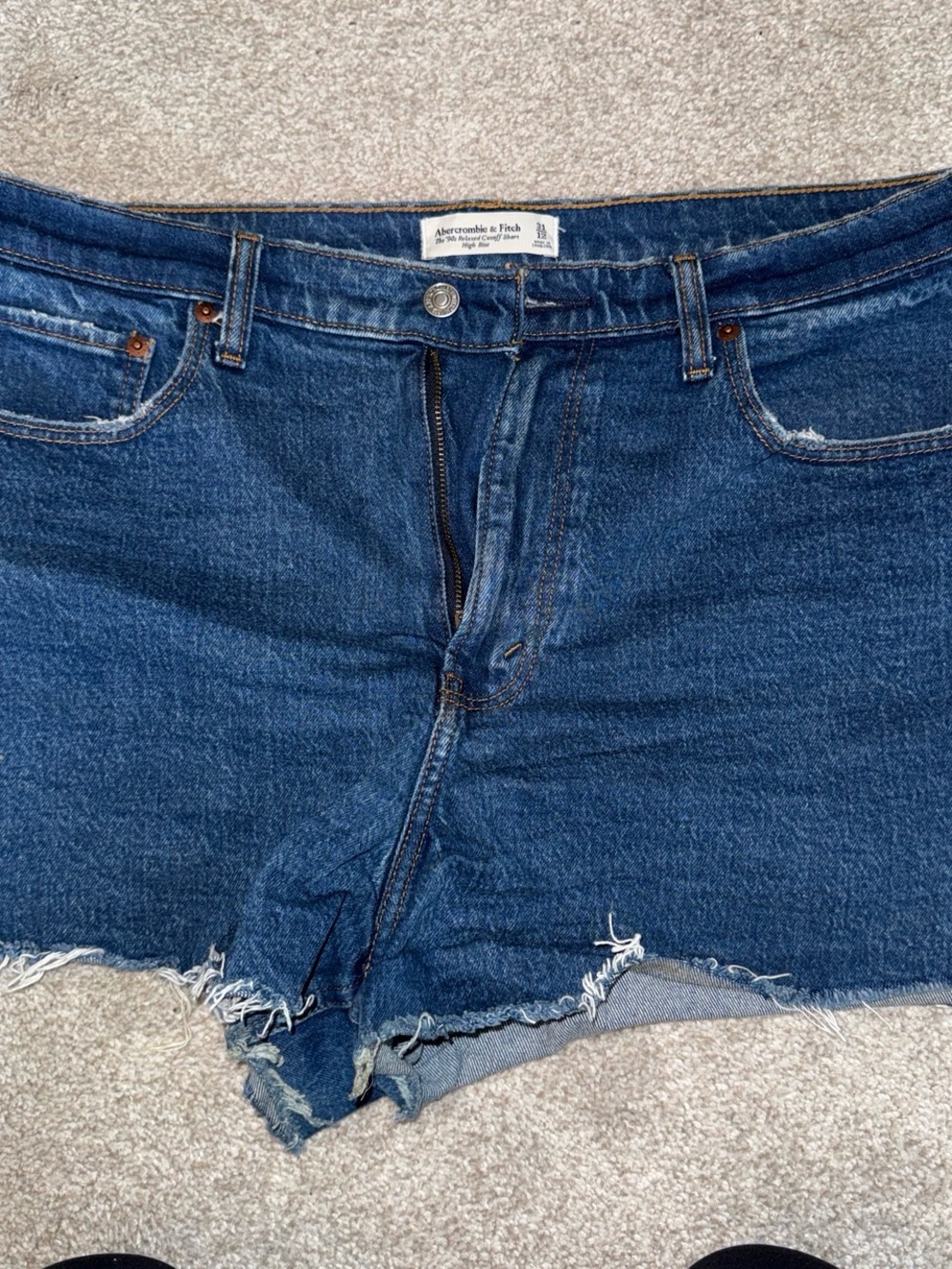 Abercrombie & Fitch Blue Denim High-Rise Cutoff Shorts